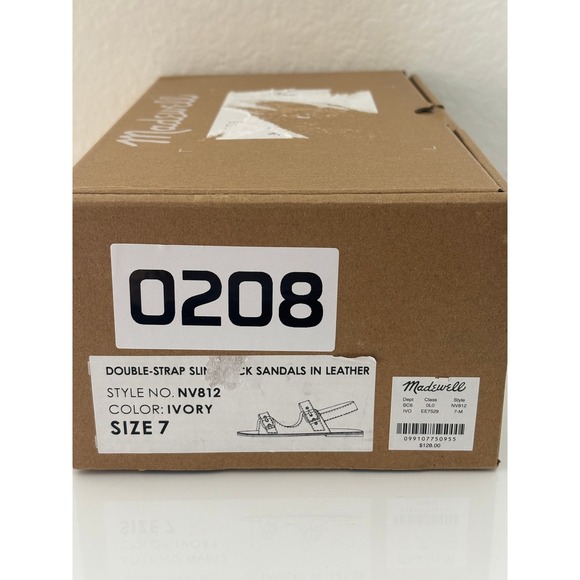 Madewell Maude Double Strap Slingback Sandal Ivory Leather NV812 Size 7 travel - Picture 6 of 7